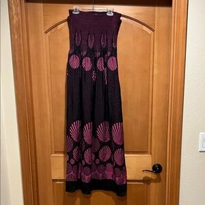 Elegant Black and Pink Women's Strapless Dress